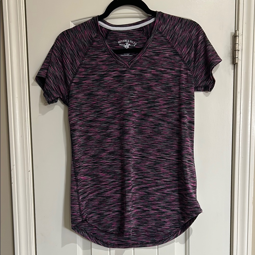 Women's Heathered Pink and Black Top